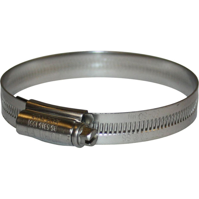 Jubilee Hose Clip 60 80mm Zinc Plated Mild Steel Size 3XMS Jubilee - Dynamic Drive