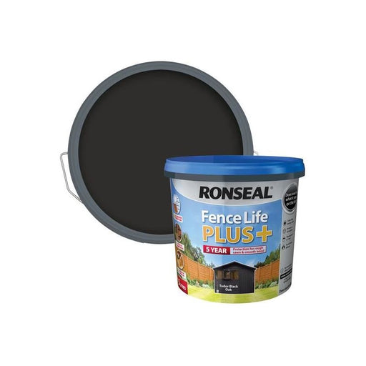 Ronseal Fence Life Plus+ Tudor Black Oak 5 litre Ronseal - Dynamic Drive
