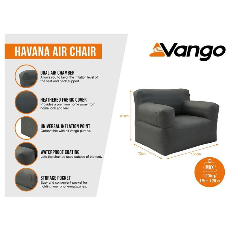 Vango Havana Air Inflatable Grey Chair Vango - Dynamic Drive