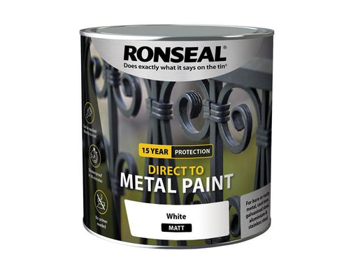 Ronseal Direct to Metal Paint White Matt 2.5 litre Ronseal - Dynamic Drive