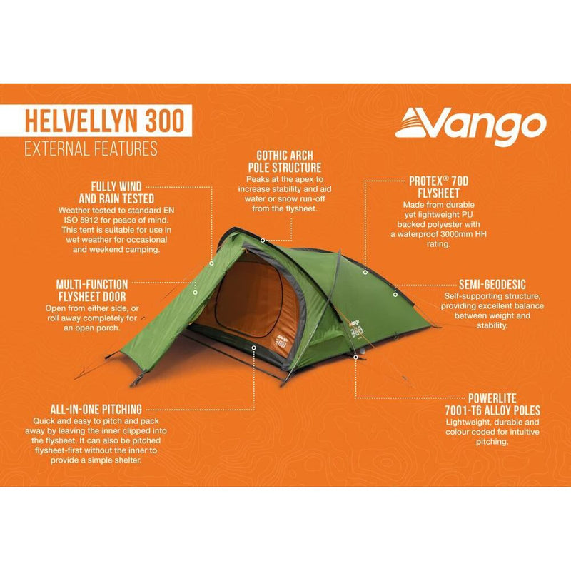 Vango Helvellyn 300 Tent Pamir Green Vango - Dynamic Drive
