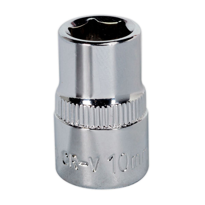 Sealey WallDrive Socket 10mm 3/8"Sq Drive Fully Polished SP3810 Sealey - Dynamic Drive