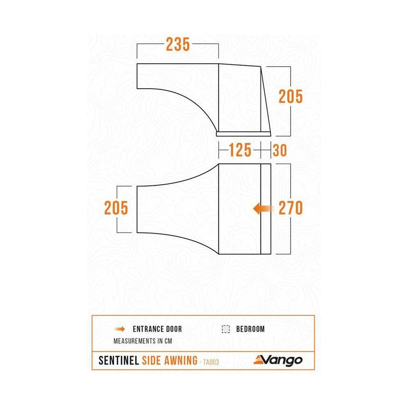 Vango Sentinel Side Awning - TA003 Tent Awning Deep Blue Vango - Dynamic Drive