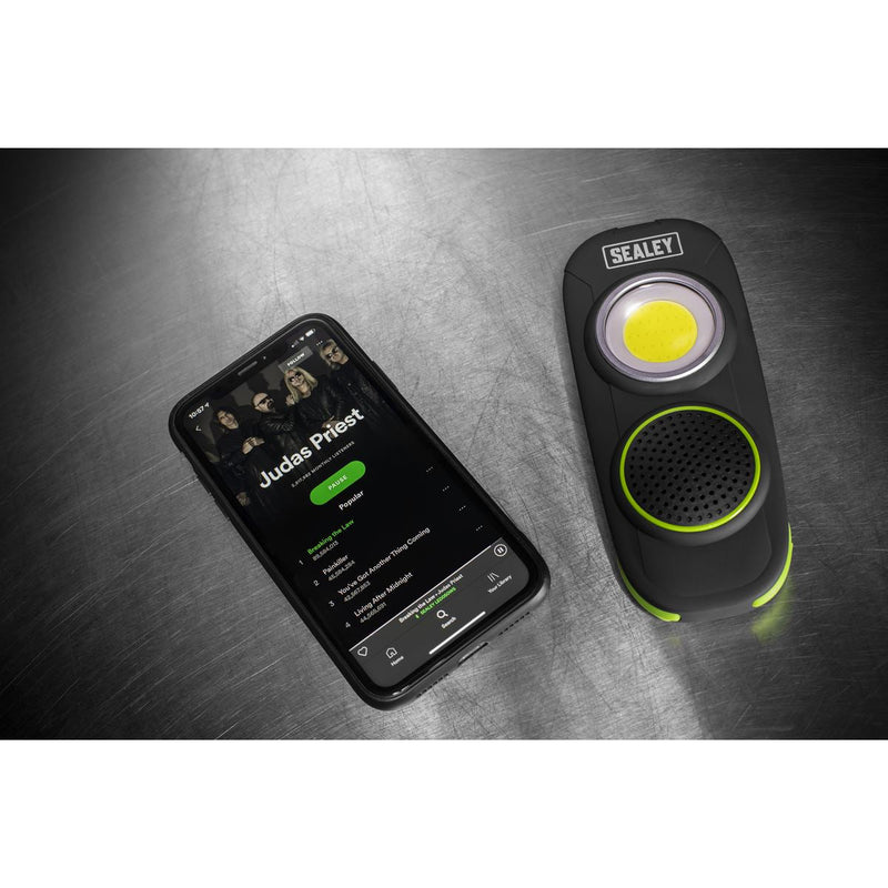 Sealey Rechargeable Torch with Wireless Speaker 10W COB LED LED50WS Sealey - Dynamic Drive