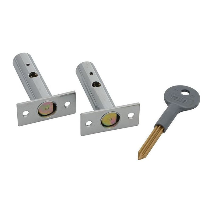 Yale Locks PM444 Door Security Bolts Polished Chrome Finish Visi of 2 Yale Locks - Dynamic Drive