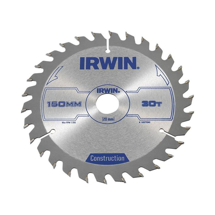Irwin® Construction Circular Saw Blade 150 x 20mm x 30T ATB IRWIN® - Dynamic Drive