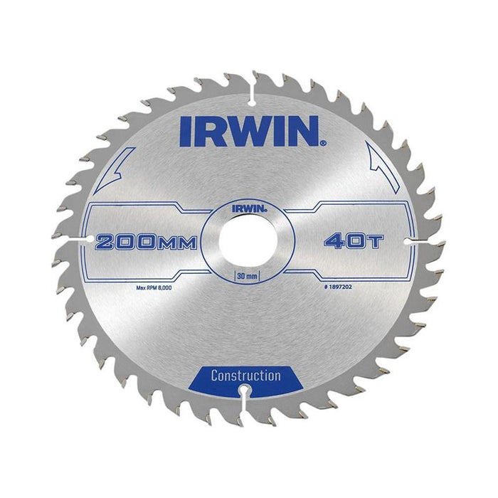 Irwin® Construction Circular Saw Blade 200 x 30mm x 40T ATB IRWIN® - Dynamic Drive