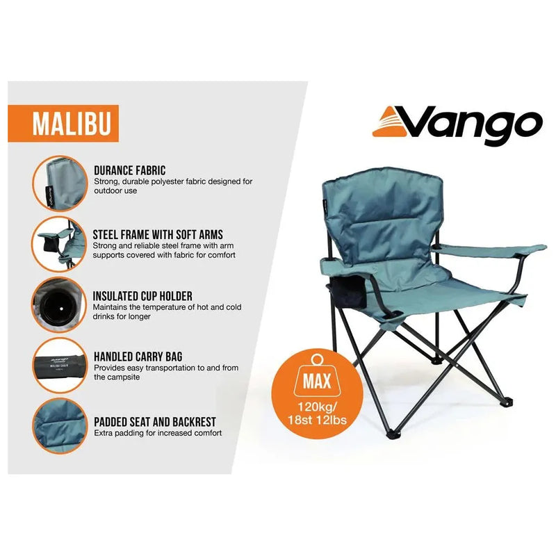 Vango Malibu Folding Mineral Green Camping Chairs Vango - Dynamic Drive