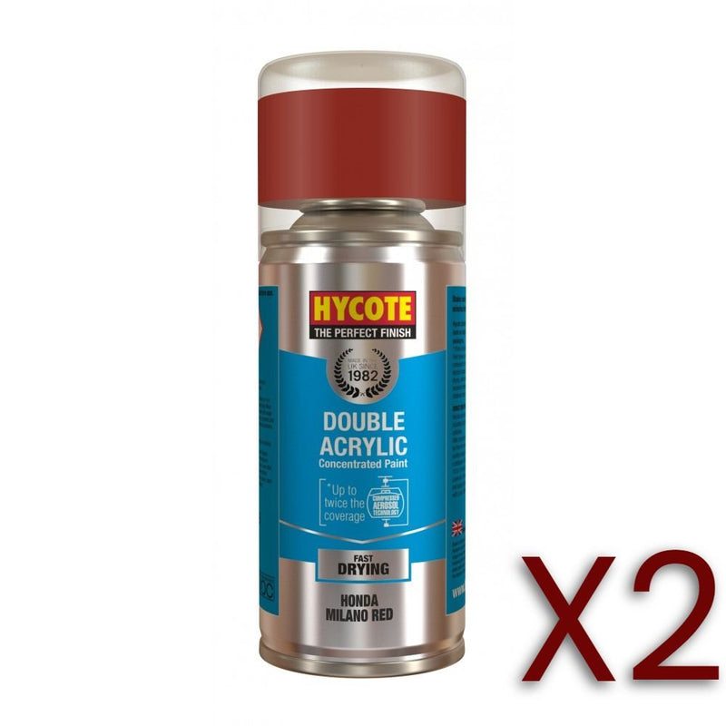 2x Hycote Aerosol Paint for Honda Milano Red 150ml Hycote - Dynamic Drive