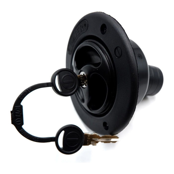 Black Water Inlet Hatch 40mm w/ Locking Filler Cap 78mm Motorhome Caravan Boat Crusader - Dynamic Drive
