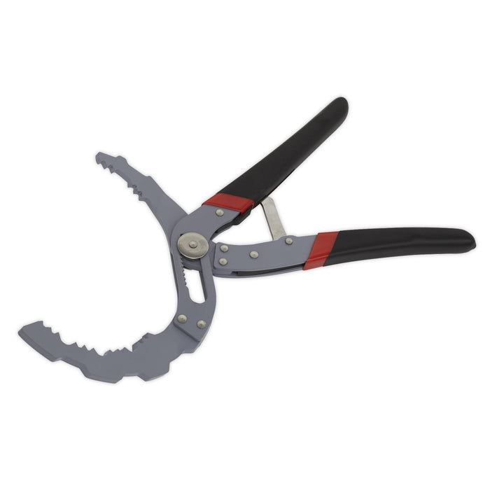 Sealey Oil Filter Pliers Self-Adjusting Angled AK6421 Sealey - Dynamic Drive