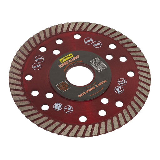 Sealey Turbo Allmat Diamond Blade115 x22mm WDTA115 Sealey - Dynamic Drive