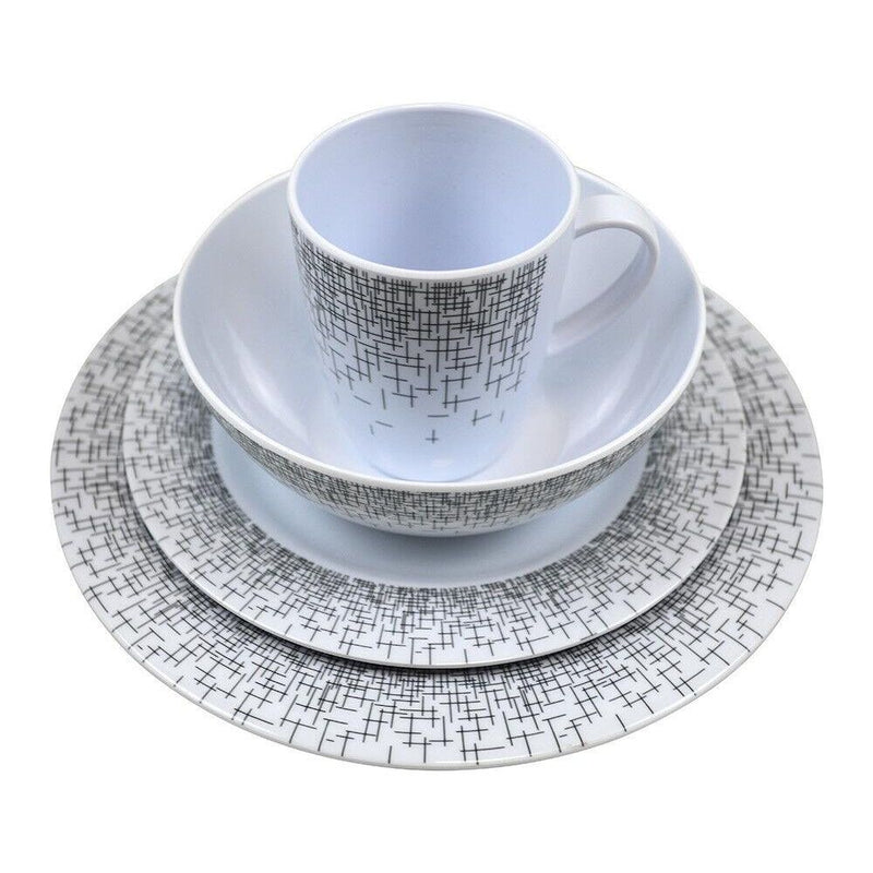 Vango Lightweight 16 Piece Alfresco Melamine Dinner Tableware Set Vango - Dynamic Drive