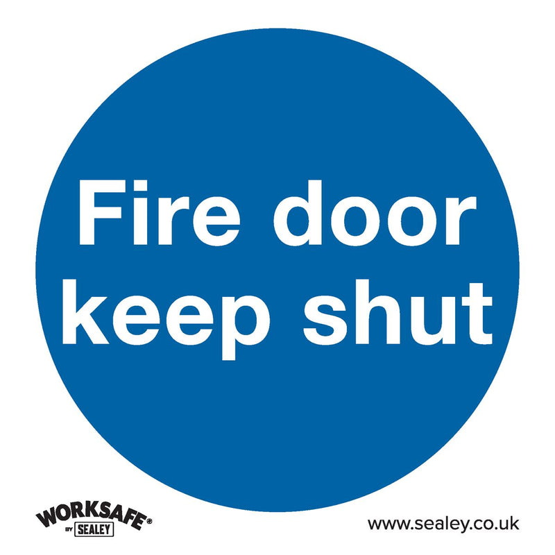 Sealey Mandatory Safety Sign Fire Door Keep Shut Rigid Plastic Pack of 10 Sealey - Dynamic Drive