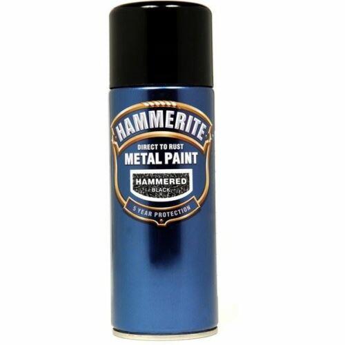 3x 400ml Hammerite HAmmERED BLACK Direct to Rust Metal Spray Paint Aerosol 400ml Hammerite - Dynamic Drive
