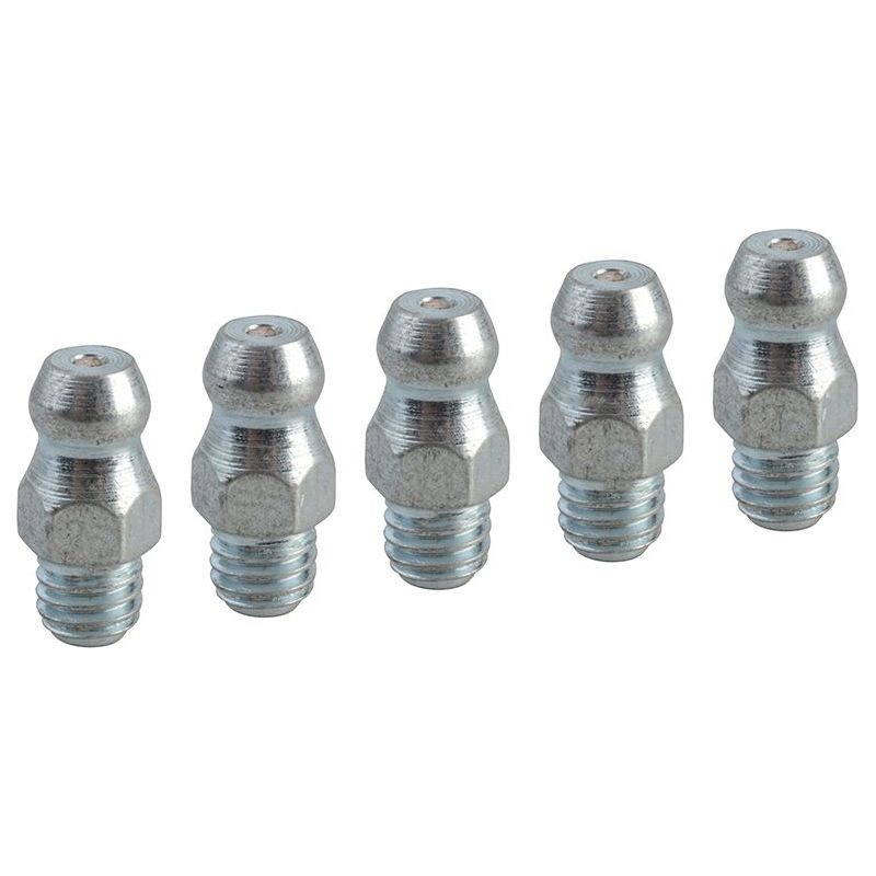 Faithfull Grease Nipple Straight M6 x 1.0 (Pack 5) Faithfull - Dynamic Drive