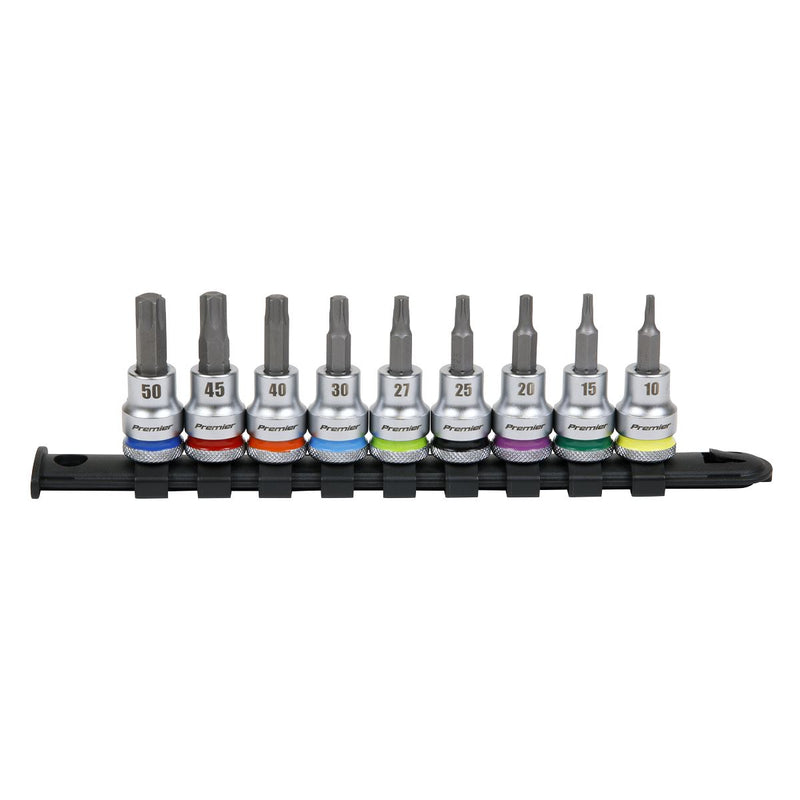 Sealey TRX-Star* Socket Bit Set 9pc 3/8"Sq Drive Platinum AK6251 Sealey - Dynamic Drive