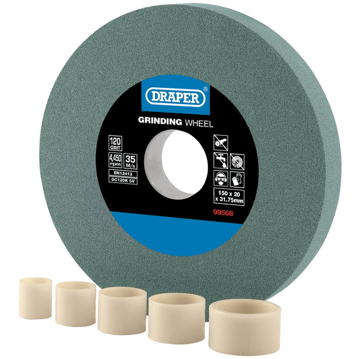 Draper Silicon Carbide Bench Grinding Wheel 120G (150mm x 20mm) 99568 Draper - Dynamic Drive