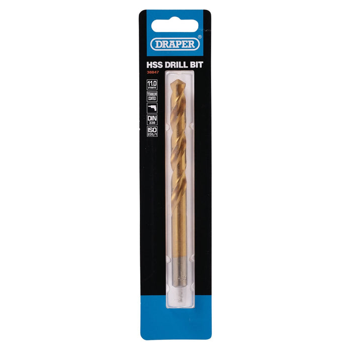 Draper HSS Titanium Drill Bit, 11.0mm 38847 Draper - Dynamic Drive