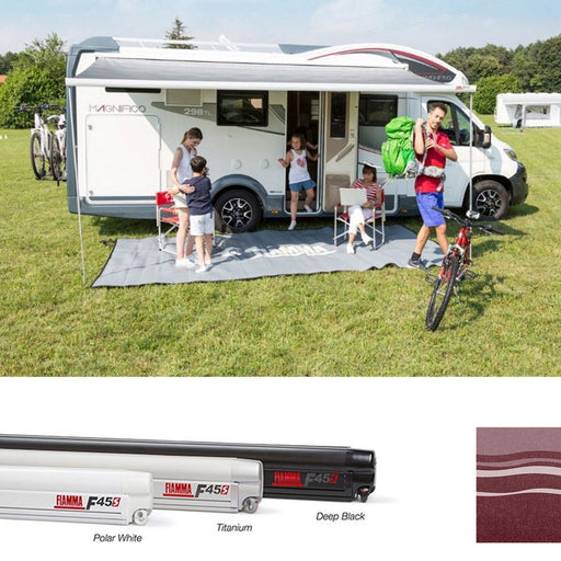 Fiamma Polar White F45S 400 Awning Bordeaux Fabric Fiamma - Dynamic Drive