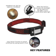 Sealey Rechargeable Head Torch 2W COB LED Auto-Sensor Black LED360HT Sealey - Dynamic Drive