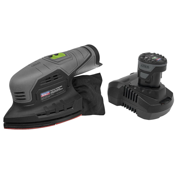 Sealey SV10.8 Series 150mm Cordless Detail Sander Kit 10.8V 2Ah CP108VDS Sealey - Dynamic Drive