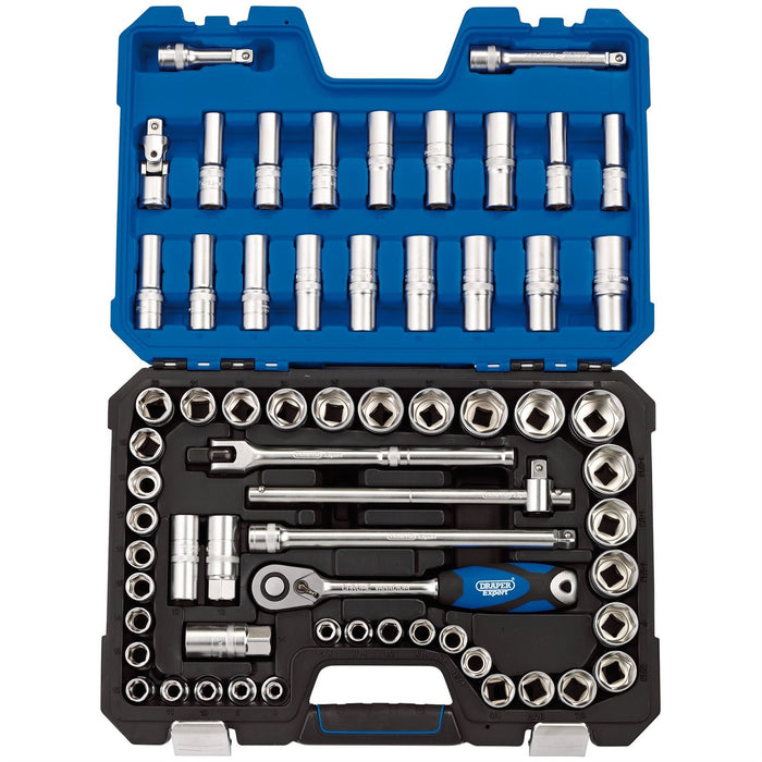 Draper MM/AF Combined Socket Set, 1/2" Sq. Dr. (63 Piece) 16456 Draper - Dynamic Drive