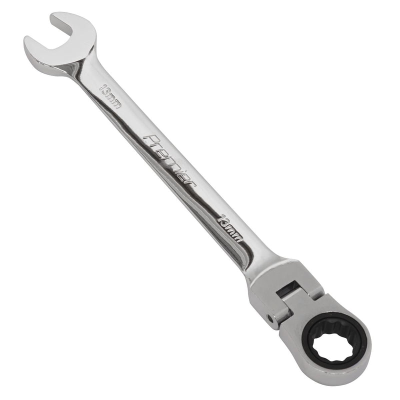 Sealey Flexi-Head Ratchet Combination Spanner 13mm FHRCW13 Sealey - Dynamic Drive