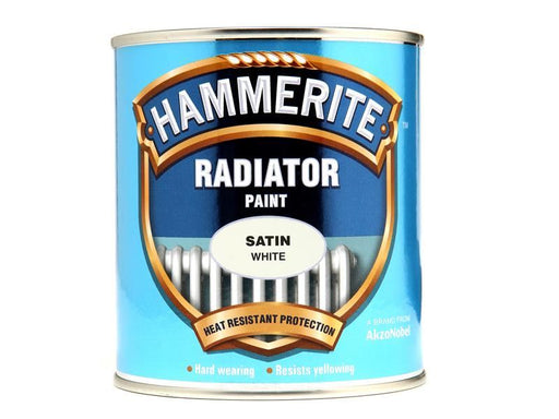 Hammerite Radiator Paint Satin White 500ml Hammerite - Dynamic Drive
