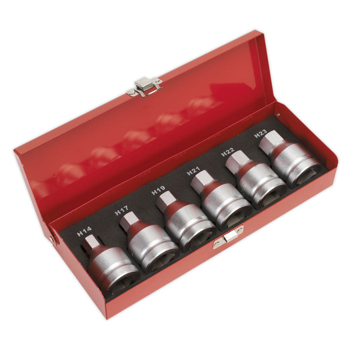 Hex Socket Bit Set 6Pc 3/4Inchsq Drive Sealey - Dynamic Drive