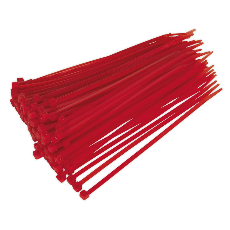 Sealey Cable Tie 200 x 4.4mm Red Pack of 100 CT20048P100R Sealey - Dynamic Drive