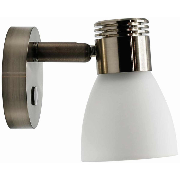 Nickel LED Reading Light with Opal Glass (Cool White / Touch Dimmable) Aten Lighting - Dynamic Drive