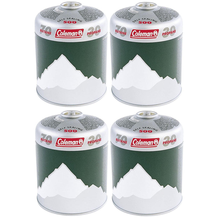 Coleman C500 Gas Cartridge Butane Propane Mix Self Sealing Screw Thread 4 Pack Coleman - Dynamic Drive