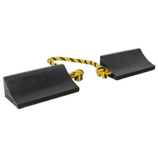 Sealey Rubber Wheel Chocks Heavy-Duty Pair WC16 Sealey - Dynamic Drive
