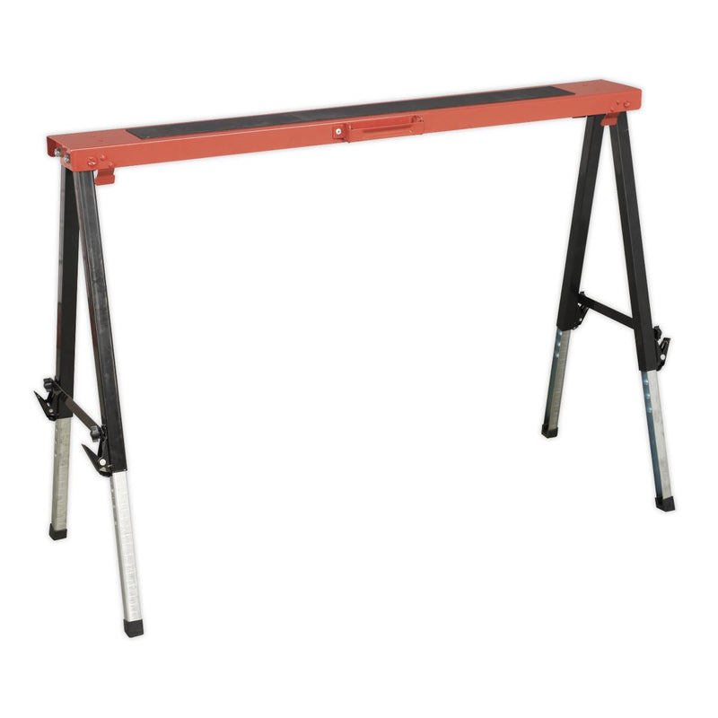 Sealey Fold Down Trestle with Adjustable Legs 150kg Capacity FTAL1 Sealey - Dynamic Drive