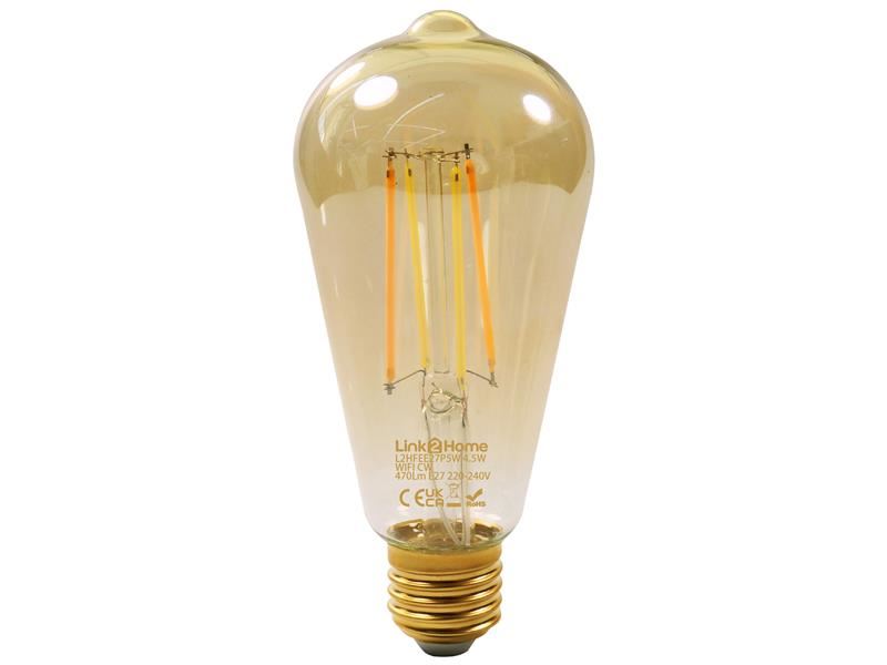 Link2Home Wi-Fi LED ES (E27) Pear Filament Dimmable Bulb, White 470 lm 4.5W Link2Home - Dynamic Drive