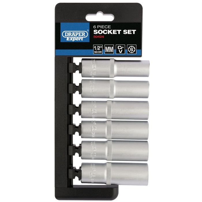 Draper Metric Deep Socket Set, 1/2" Sq. Dr. (6 Piece) 50424 Draper - Dynamic Drive