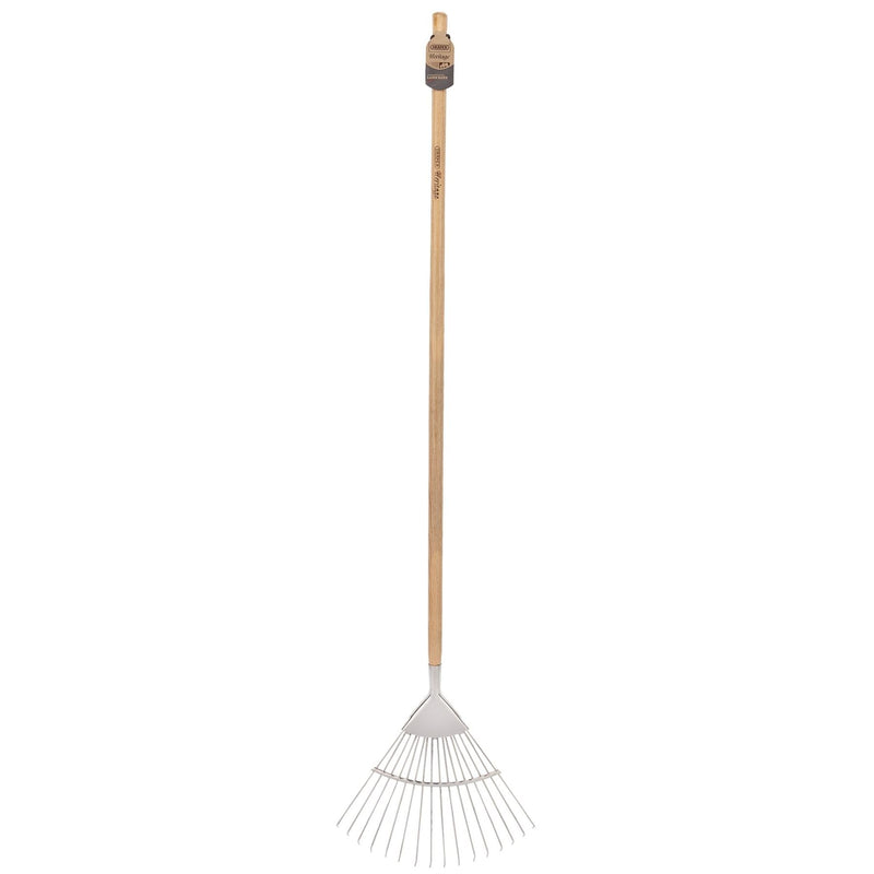 Draper Heritage Stainless Steel Lawn Rake with Ash Handle 99020 Draper - Dynamic Drive