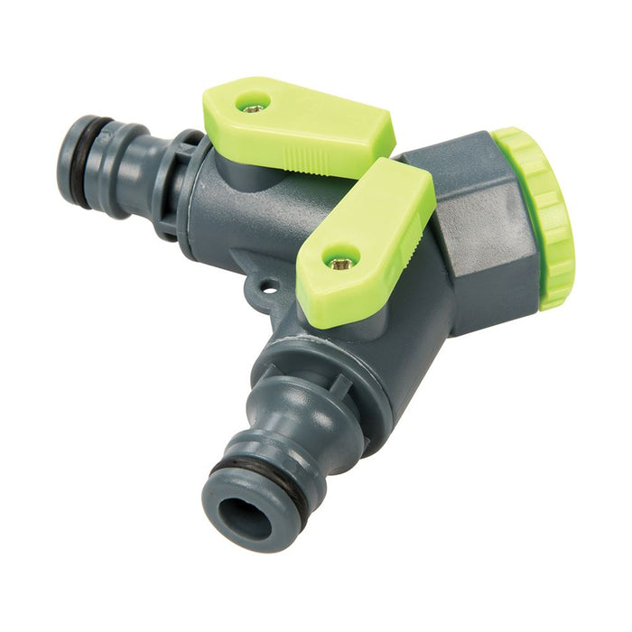 Silverline 2-Way Tap Connector 3/4" BSP to 1/2" Male Silverline - Dynamic Drive