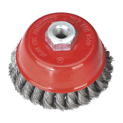Sealey Twist Knot Wire Cup Brush100mm M14 x 2mm TKCB100 Sealey - Dynamic Drive