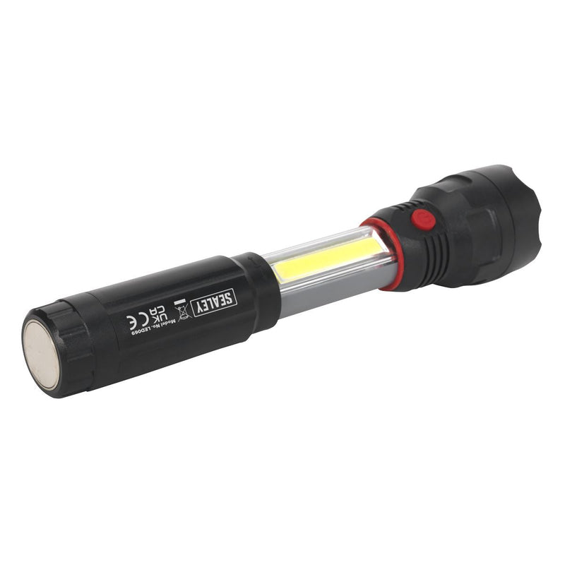 Sealey Torch/Inspection Light 3W COB & 3W LED 4 x AAA Cell LED069 Sealey - Dynamic Drive