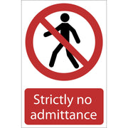 Draper No Admittance' Prohibition Sign, 200 x 300mm 72203 Draper - Dynamic Drive