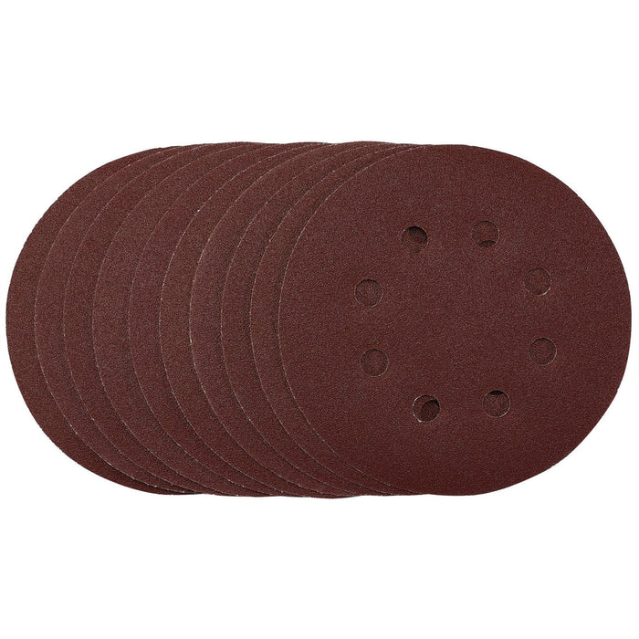 Draper Punched Sanding Discs, 125mm, Hook & Loop, 120 Grit, (Pack of 10) 54756 Draper - Dynamic Drive