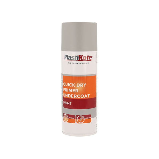 Plastikote Trade Quick Dry Primer Spray Grey 400ml PlastiKote - Dynamic Drive