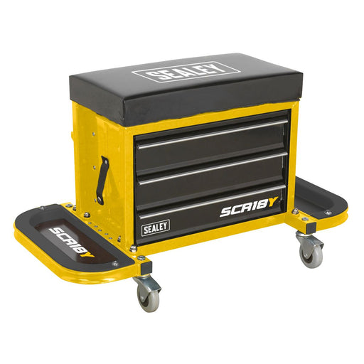 Sealey Mechanic's Utility Seat & Toolbox Yellow SCR18Y Sealey - Dynamic Drive