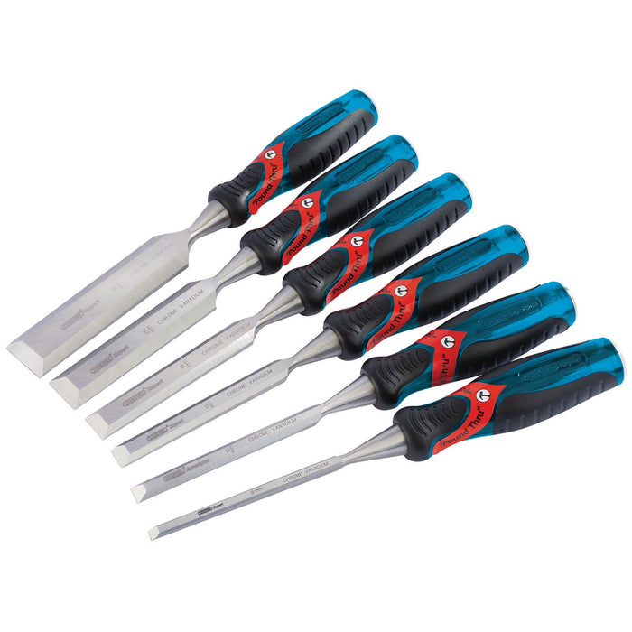 Draper Soft Grip 'Pound Thru' Bevel Edge Wood Chisel Set, 140mm (6 Piece) 70419 Draper - Dynamic Drive