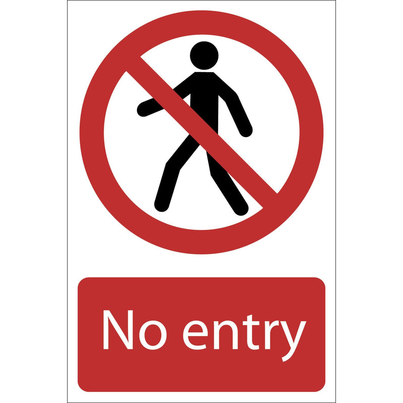 Draper No Entry' Prohibition Sign, 200 x 300mm 72169 Draper - Dynamic Drive