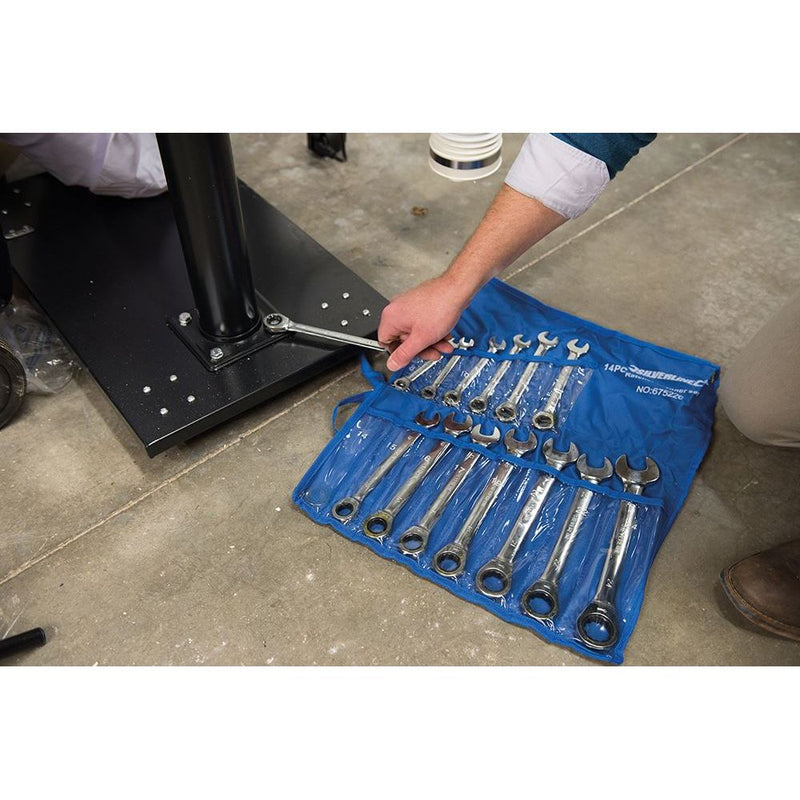 Silverline Fixed Head Ratchet Spanner Set 14pce 8 - 24mm 675226 Silverline  - Dynamic Drive