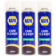 3x NAPA Carb Cleaner Spray Carburettor Intake Spray Cleaner Professional 500Ml NAPA - Dynamic Drive