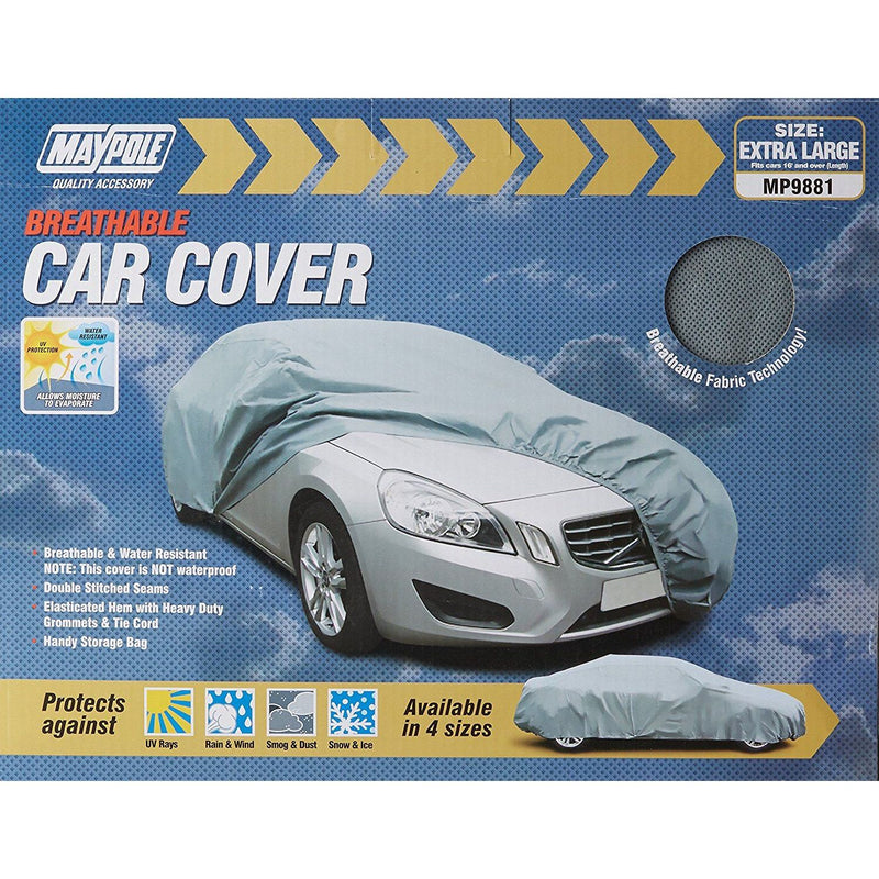 Universal XL Full Size Waterproof Car Cover UV Protection Breathable Outdoor Maypole  - Dynamic Drive